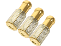 Frascos roll-on recarregáveis de vidro dourado de 6 ml com aplicador roll-on exclusivo e pipeta, 3 unidades.