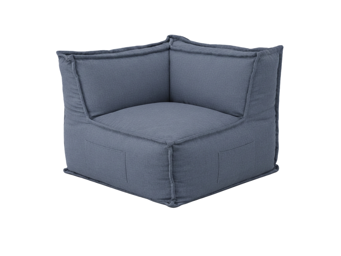 Módulo De Canto Reversível Para Sofá Modular Efeito Linho Bananair 90x90 Cm Cinzento Escuro