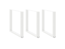 Vidaxl Pés Para Mesa De Jantar Em Formato De U, 3 Peças, Branco, 90x (72-73) Cm, Aço