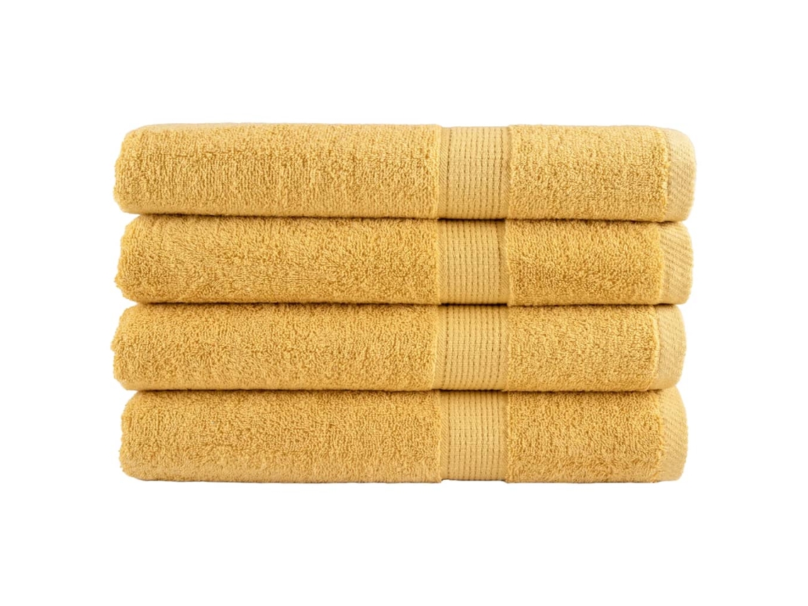 Vidaxl Toalhas De Sauna Premium Solund 4pcs 80x200cm 600 Gsm Dourado