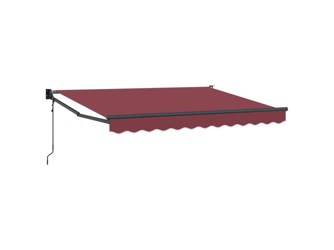 Vidaxl Toldo Retrátil Elétrico Borgonha 3,5 X 2 M