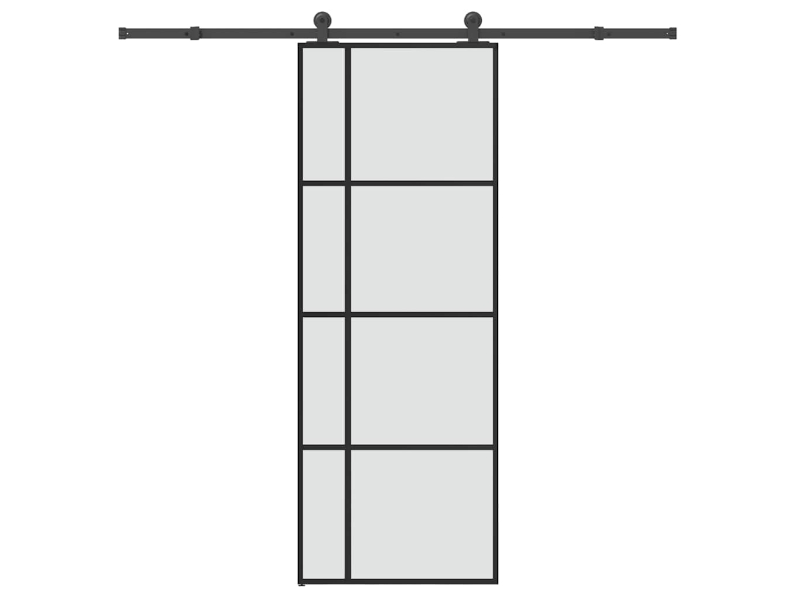 Vidaxl Porta Deslizante C/ Conj. Ferragens 76x205cm Vidro Esg/alumínio