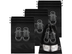 Saco para Sapatos, Impermeável, Anti poeira, Janela Transparente, 10pcs, Preto 32x44cm
