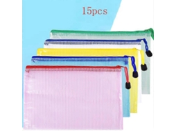 Conjunto De 15 Sacos De Malha Com Zíper Para Documentos, 5 Cores Disponíveis Aquaforge