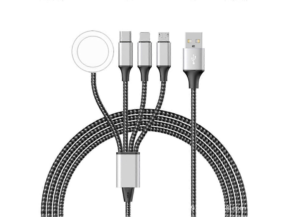 Cabo De Dados Usb Para Apple Watch, Cabo Trançado Em Nylon 4 Em 1, Compatível Com Portas Usb C/micro, Iphone E Android. Nostalgia88