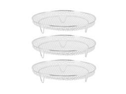 Conjunto De 3 Grelhas Empilháveis​​ De Aço Inoxidável De Qualidade Alimentar Para Fritadeira A Ar, Ideais Para Secar Frutas E Carnes