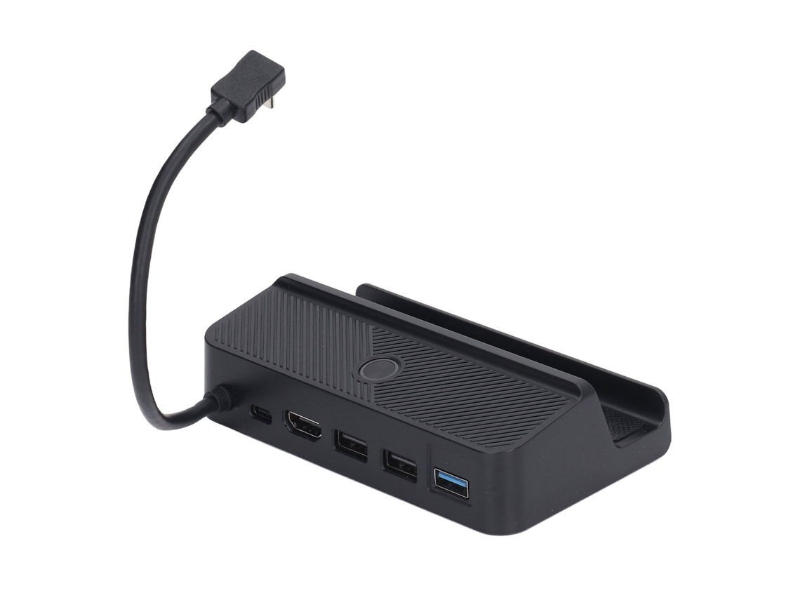 Ats base Docking Statsion para Steam Deck 6 em 1 com Luzes Rgb, 4k 30hz, Usb 2.0 e Carga Pd 100w para Console de Jogos