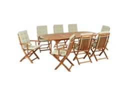 Conjunto De Refeição Com Cadeiras BELIANI Maui Premium De Madeira De Acácia Verde Claro 220x100x74