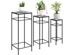 Conjunto De 3 Suportes Para Plantas, 3 Suportes De Tamanhos Diferentes Para Exibir Flores E Outros Itens, Azul E Branco. Ehstmind