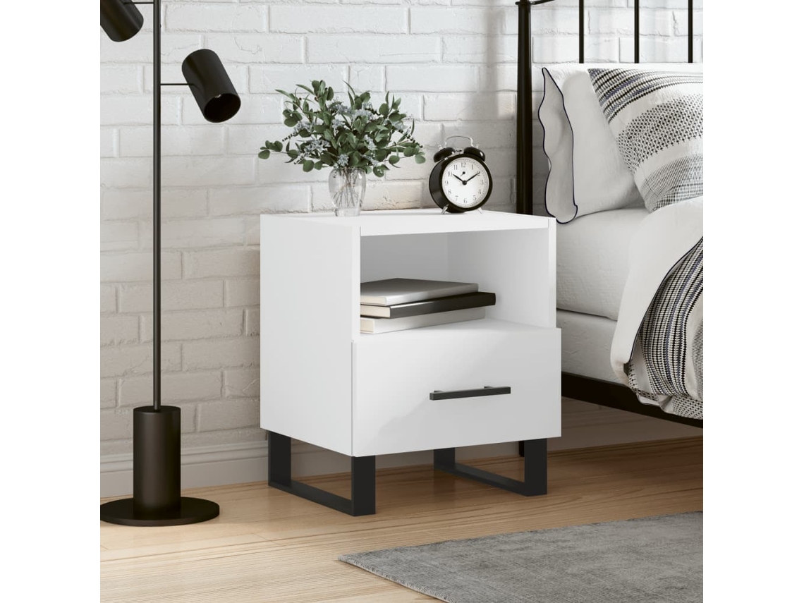 Vidaxl Mesa De Cabeceira 40x35x47,5 Cm Derivados De Madeira Branco