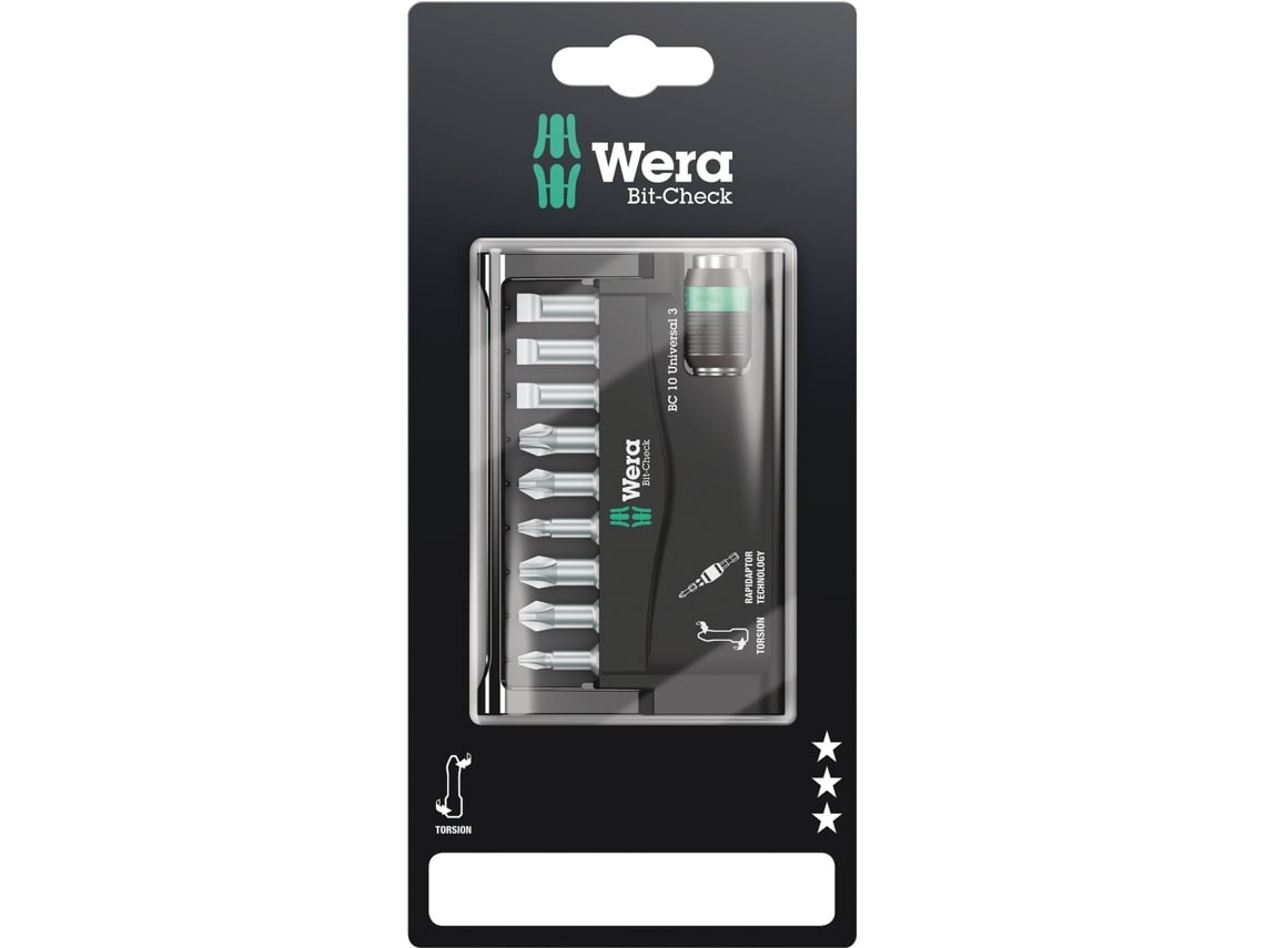 Bit-Check 10 Estojos Universais De 3 Bits Sb WERA 05073410001