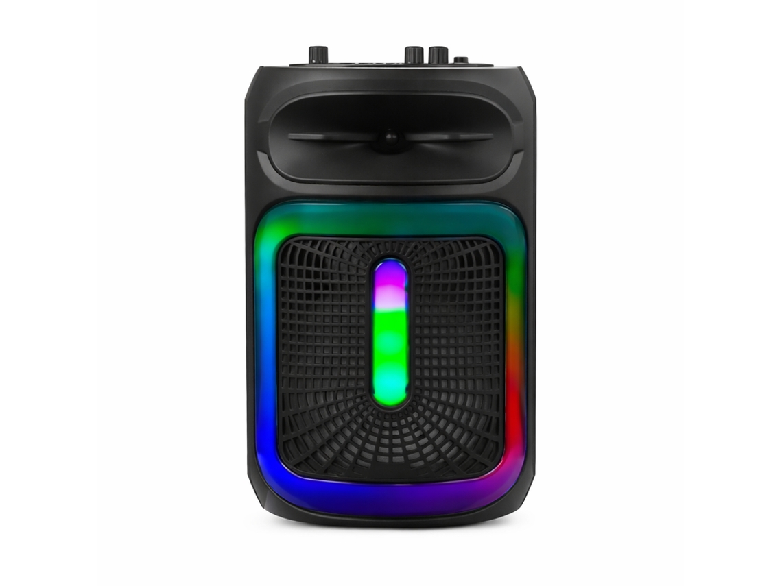 Coluna Portátil Bluetooth Com Microfone, Luzes Led Rgb E Woofer De 8" Rx Series Rx-8131 Preto