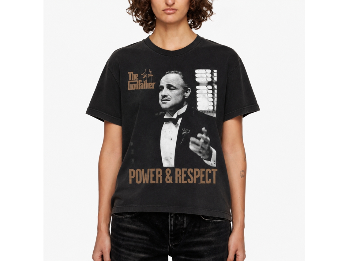 Rockinstone Godfather Power Respect Black Adult T-shirt Size:xl