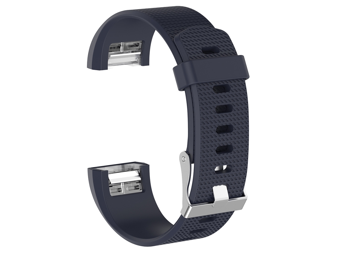 Bracelete de Smartwatch para Fitbit Charge 2 de silicone de textura comum com fivela, Tam: L (azul)