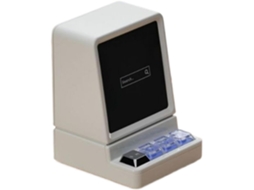 Caixa de som retrô AQUAFORGE para computador, com carregamento sem fio, suporte para celular, RGB, 2000mAh