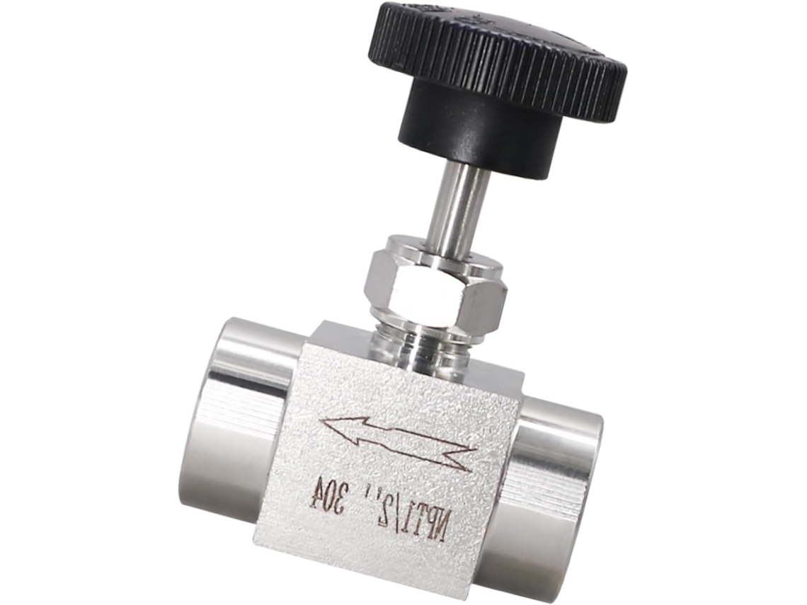 Válvula De Controle Fluxo Falsificada Em Aço Inoxidável 304, 12, 7mm De Diâmetro, Suporta Pressão De Trabalho 1500psi