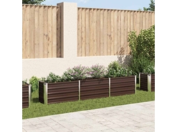 Vidaxl Canteiro Elevado De Jardim Aço Galvanizado 240x40x45cm Castanho