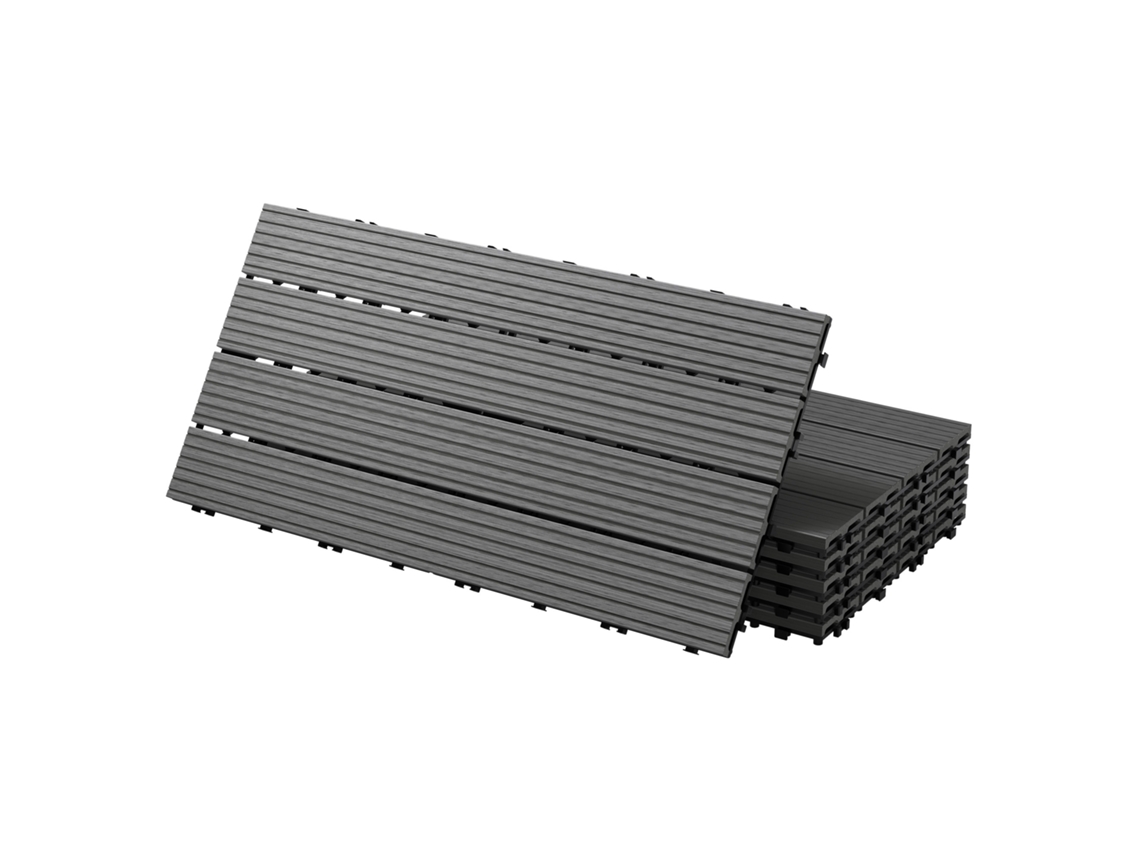 Azulejos Para Exterior Ecd Germany Wpc Antracite 60x30cm 6 Peças Para 1m² Sistema Click