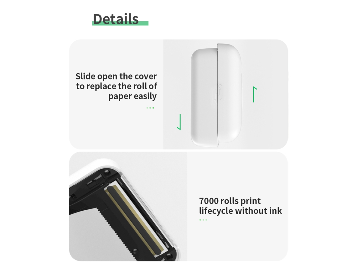 2026 impressora Mini de Bolso A6 304dpi Sem Fio Bt Térmica Sem Tinta para Foto Etiqueta Android Ios Presente Viagem