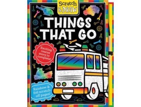 Livro Scratch and Draw Things that Go de Lisa Regan (Inglês)