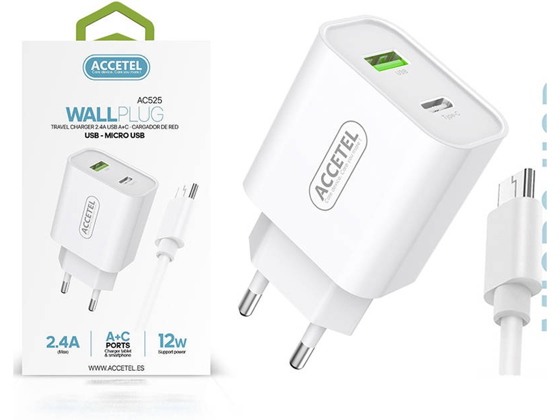 Kit Carregador para Huawei P Smart 2019 ACCETEL AC525 USB