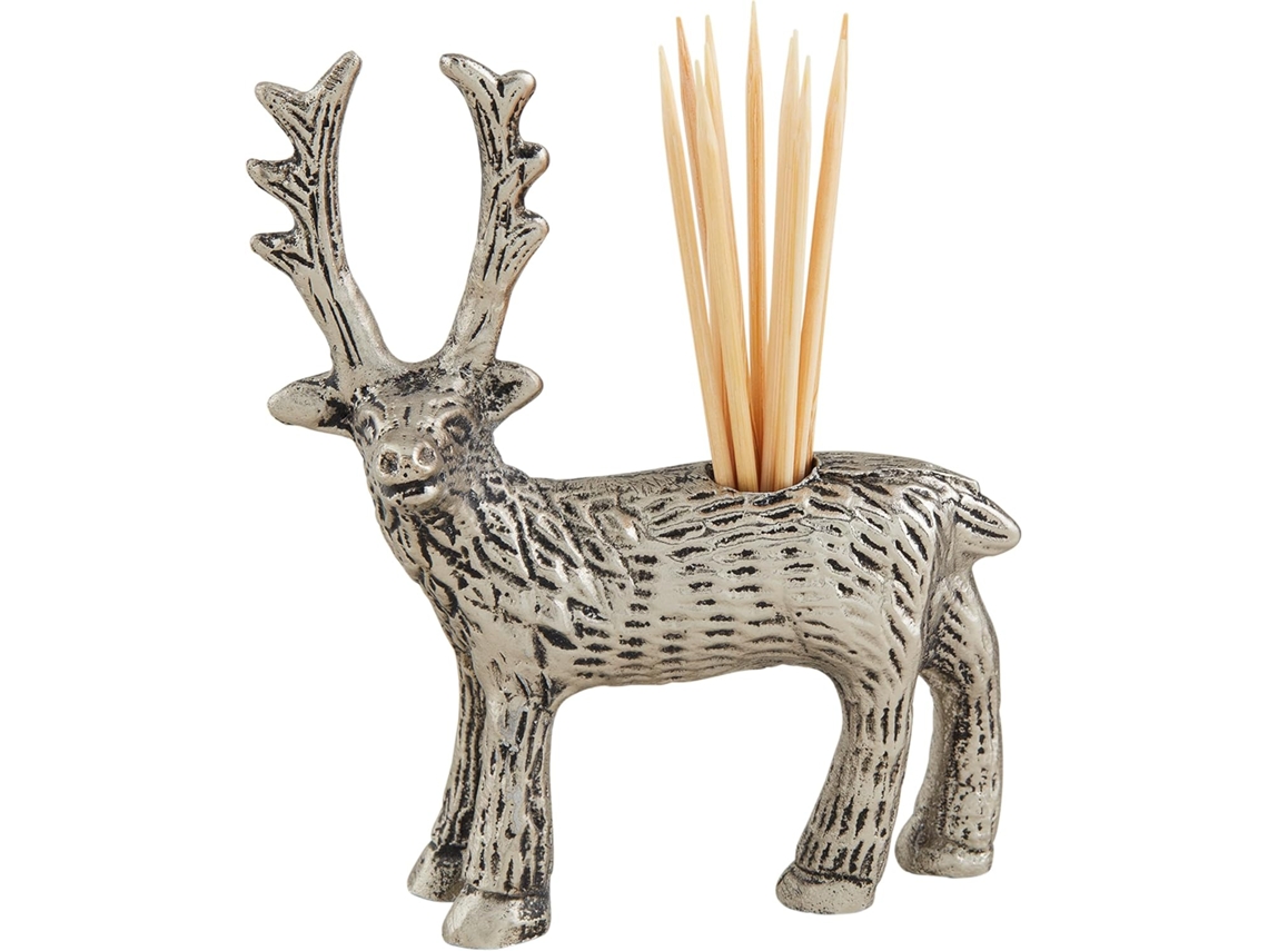 Porta-palitos Mud Pie Deer, Prateado
