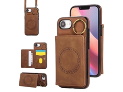 Capa De Celular Com Fivela Magnética Para Carro E Cartão Com Cordão