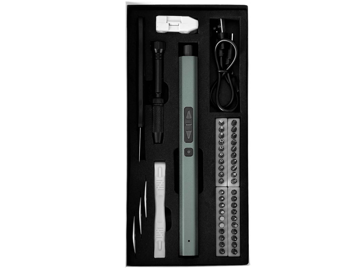 Chave de Fendas Elétrica Kit 49 Pontas de Precisão Verde AVIZAR