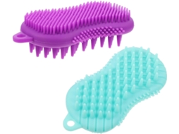 Escova De Banho Silicone 2 Peças Para O Corpo, Escova De Limpeza Manual Para Esfoliação E Remoção Impurezas