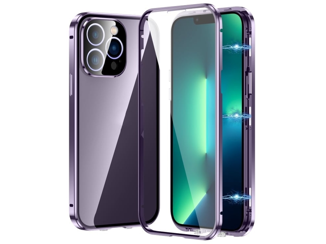 Capa De Vidro Temperado Hd Para Iphone 13 Pro Max - Fecho Magnético Duplo