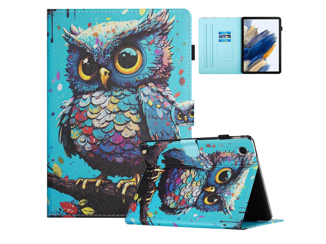 Capa de couro com estampa de coruja Hengrongshen para Samsung Galaxy Tab A9