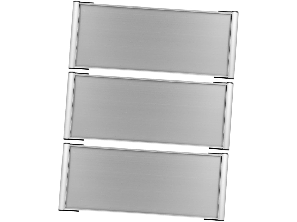 Conjunto De 3 Suportes Para Placas De Identificação Em Liga De Alumínio, Dupla Face.