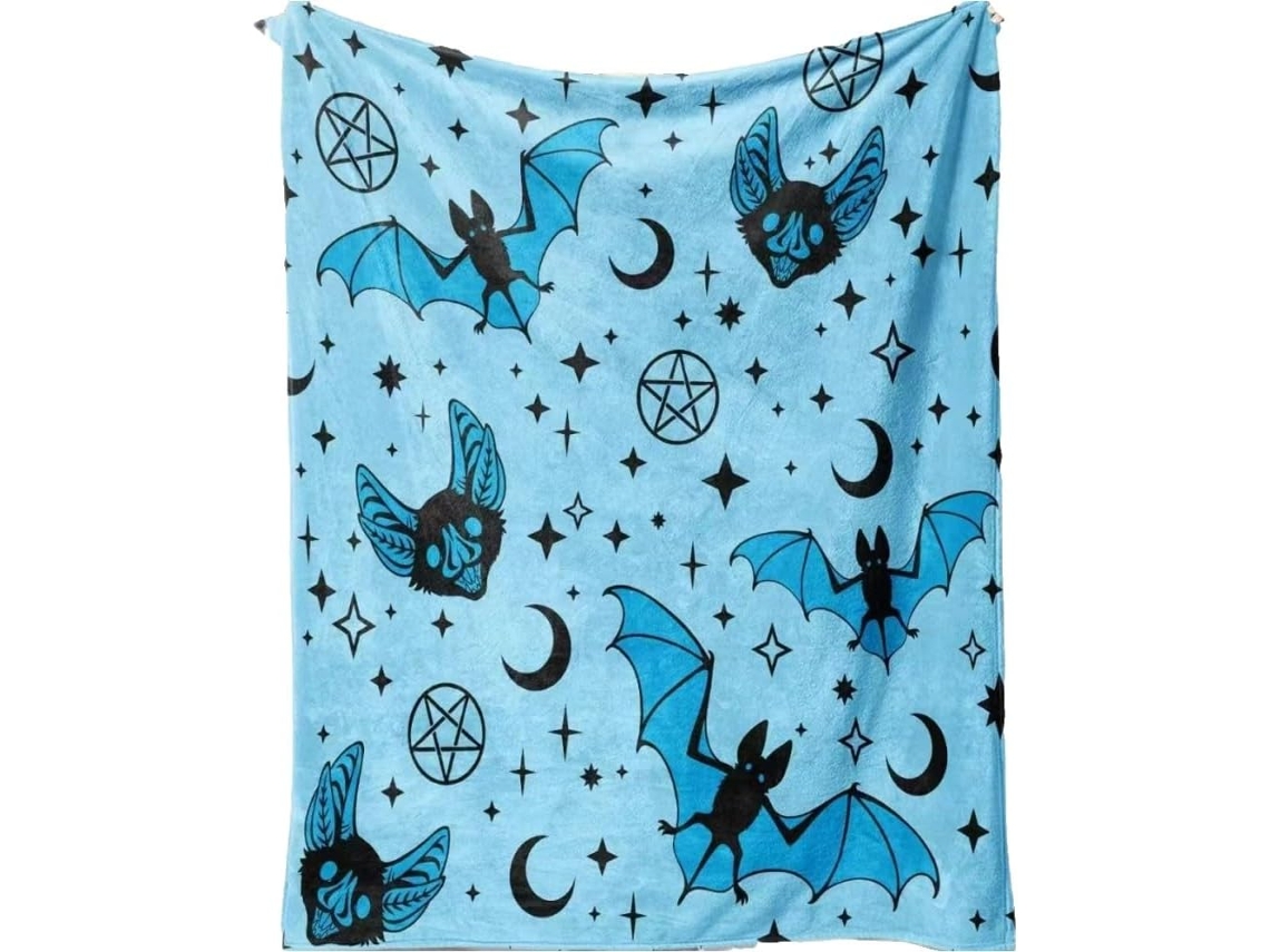 Manta Pequena Syjym Halloween em Flanela com Estampa Digital Confortável Macia e Quente de Dupla Face Ideal Pa