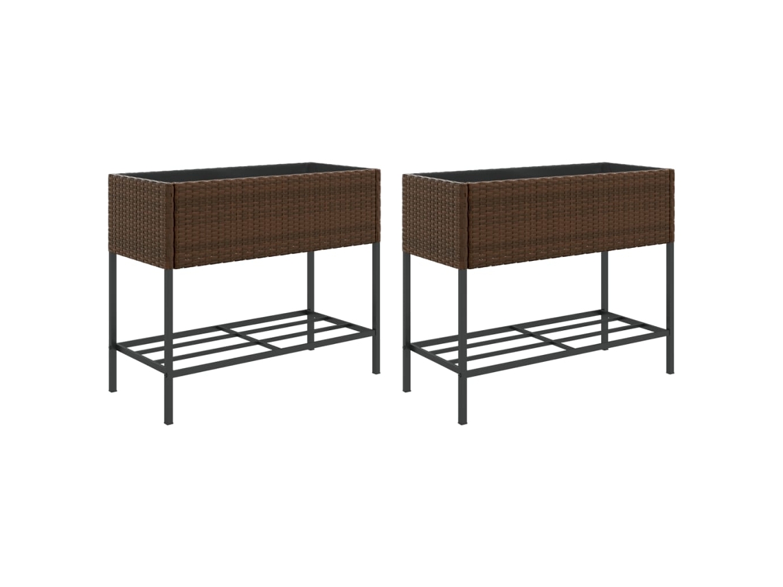 Garden Planter, Garden Planters Vidaxl Marrom Rattan / Vime (90 X 40 X 75 Cm)