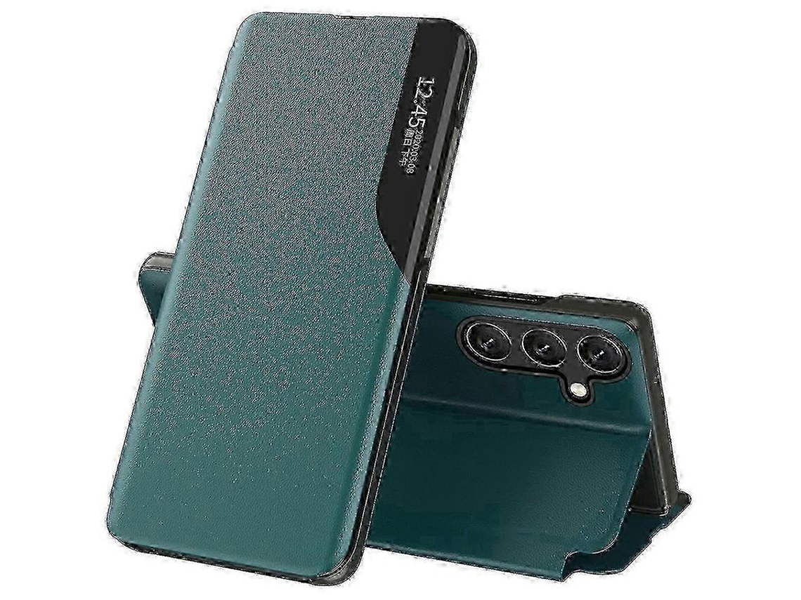 Capa de Couro para Galaxy S25+ com Proteção Total Verde YURU