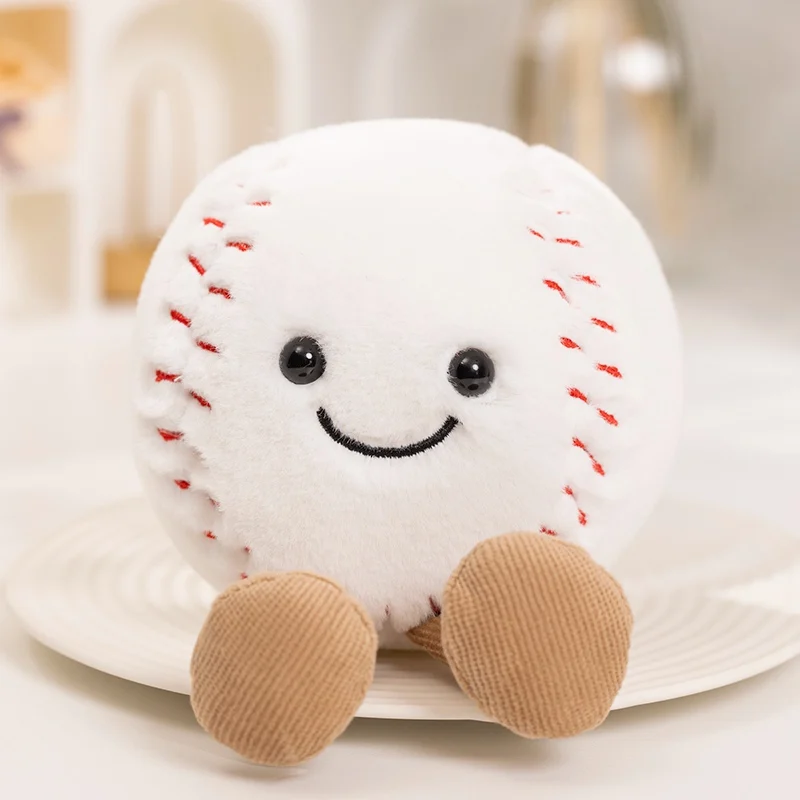 Brinquedo de Pelúcia Fofo e Macio, Adorável Almofada em Formato de Bola MDUG (bola de Beisebol 10cm)