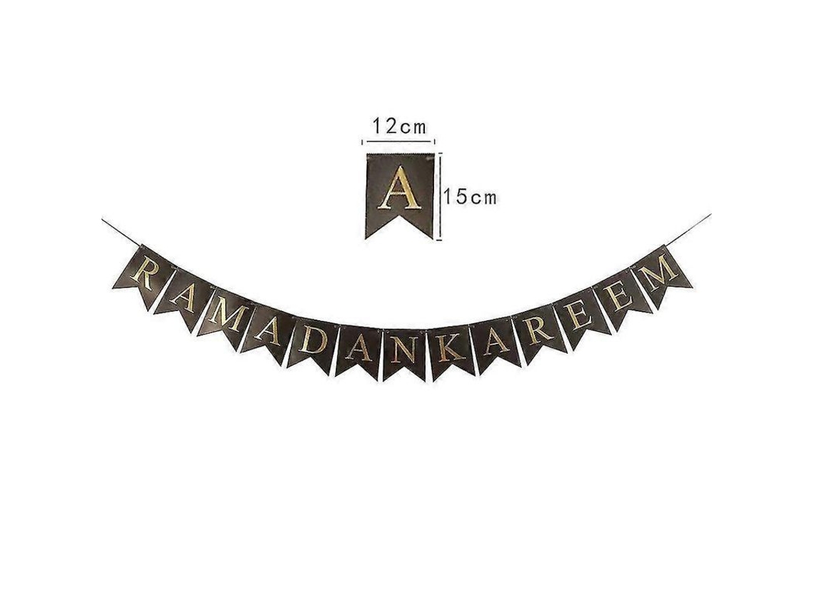 Bandeira Eid Hajj Mubarak Enfeite Ramadan Bunting Guirlandas Decoração Festa Islâmica S2024123017140 Color10