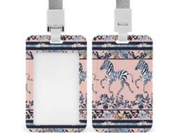 Clipe Crachá, Porta Crachá Com Estampa De Zebra Fofa Corrida, Com Cordão, Porta Cartão De Identificação, Porta