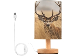 Abajur De Cabeceira Em Formato Veado Para Quarto, Luminária De Cabeceira Led, Luminária De Leitura Com Portas Usb E