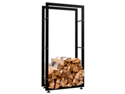 Suporte Para Lenha Keri V2 Preto 25x60x125 Cm