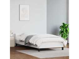 Vidaxl Estrutura Cama C/ Cabeceira Sem Colchão 90x190 Cm Branco