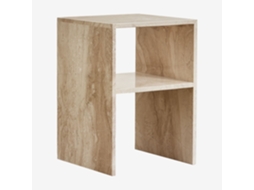 Sklum Mesa Lateral Quadrada 35x35 Cm Em Mármore Gabrielle Mármore Bege Dyna