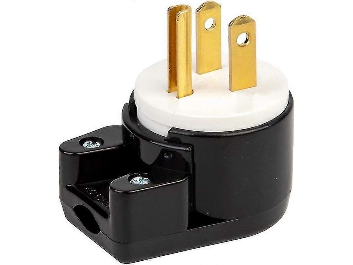 Plug Macho 3 Polos Ângulo 90° para EUA Canadá 5 15p 15a 125v