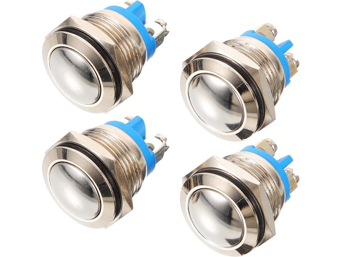 Conjunto De 4 Botões Campainha Led, Botão De Pressão Substituível Em Cobre Niquelado, Fácil Instalação Campainha