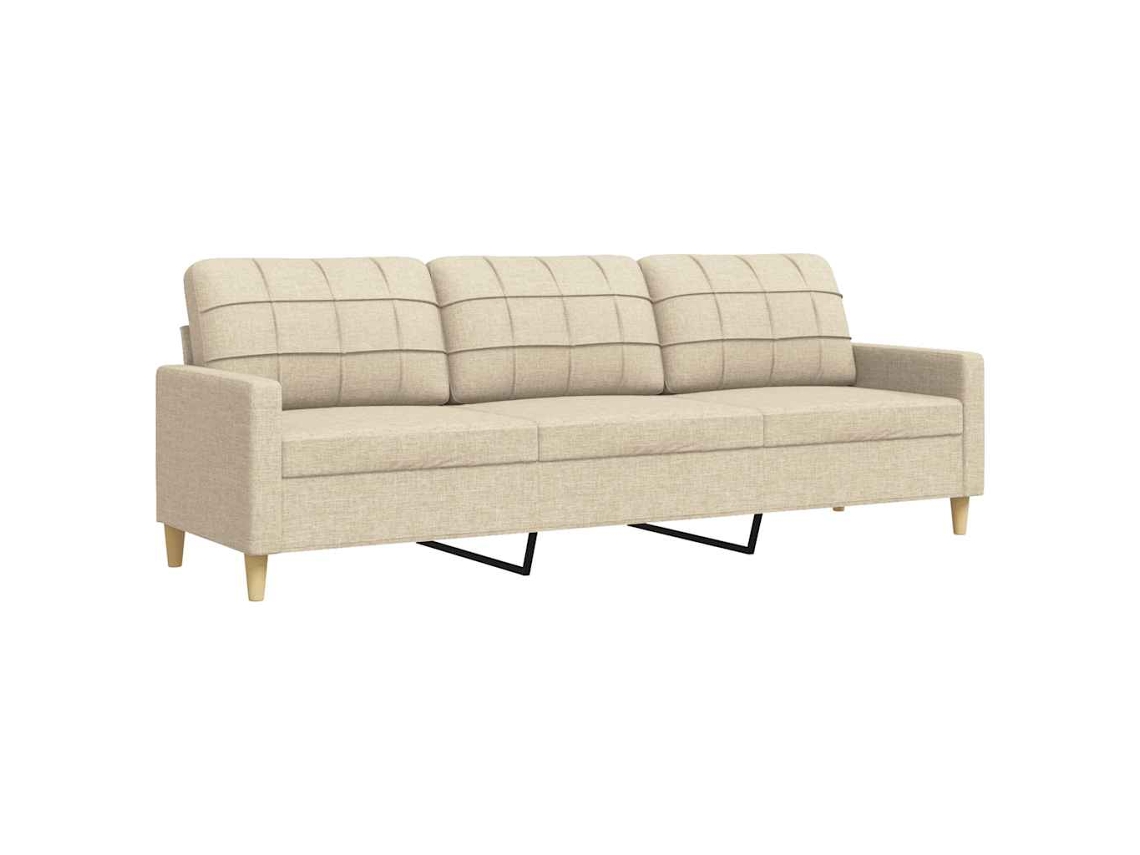 3-seater Sofa, 3-seater Sofas Vidaxl Creme Tecido (n/a)