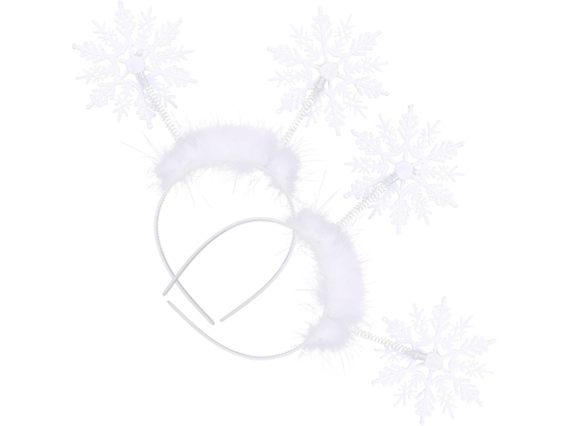 Nuobesty De 2 Tiaras De Natal Brancas Com Flocos De Neve, Acessórios Decorativos Para Festas E Cosplay