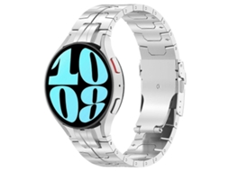 Pulseira De Aço Inoxidável Com Botões Para Samsung Galaxy Watch 6 / 6 Classic