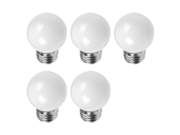 5 Lâmpadas E27 Led 0.5w Ac220v Branca Decorativa de Vidro Metal 50000h
