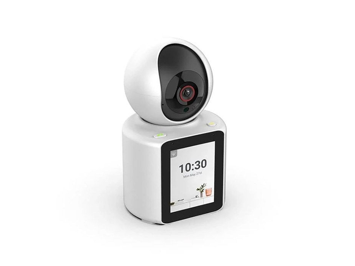 Câmera Conectada Xscreen Motorizada 360 Graus Com Tela E Visão Noturna Branca