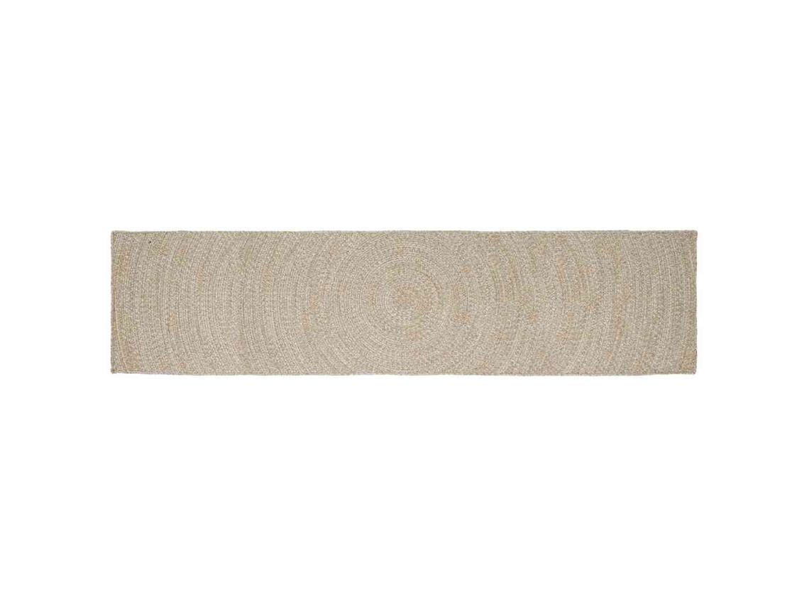 Vidaxl Tapete De Área Natural E Branco 80 X 400 Cm Juta